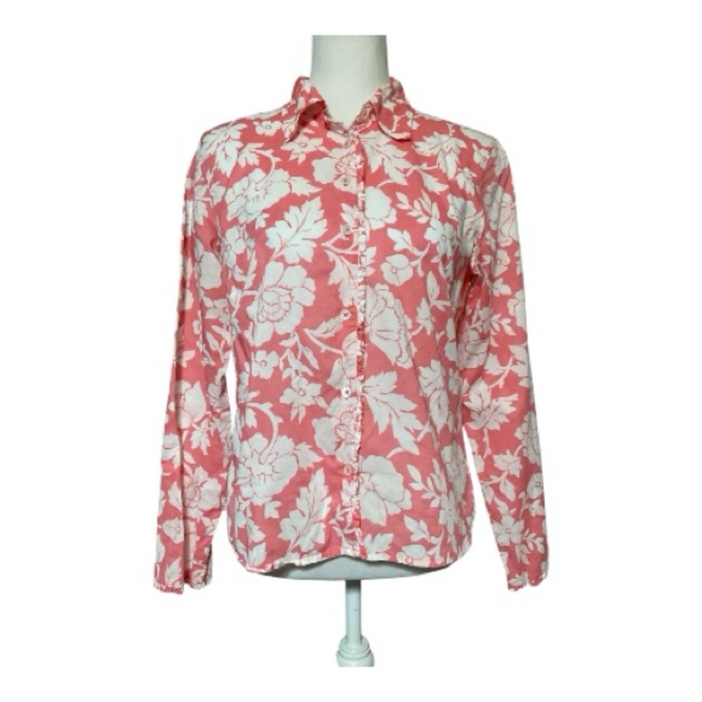 Boden Floral Ruffle Button Down Shirt Size 12